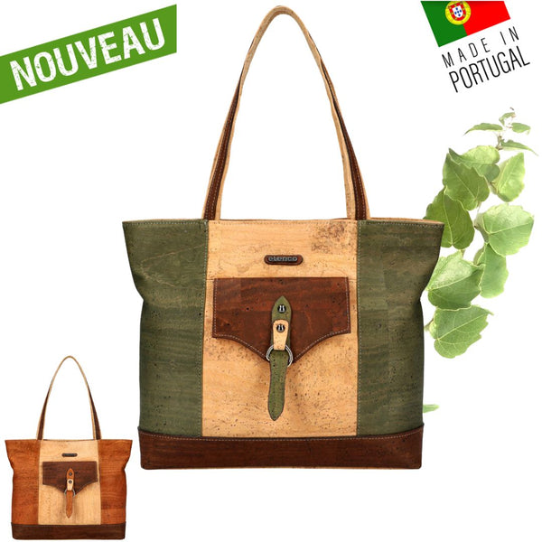  sac liege portugal - sac à main femme vegan - sac liège vegan made in france - sac made in France - sac artisanal haut de gamme - joli sac liège femme - idée cadeaux femme - sac en liege végétal - sac cuir végétal - sac liege portugal - sac femme vegan léger - sac léger femme - sac chic en liège - sac habillé en liège - sac liege original-sac vegan kaki
