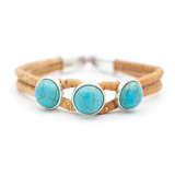 bracelet en liège turquoise