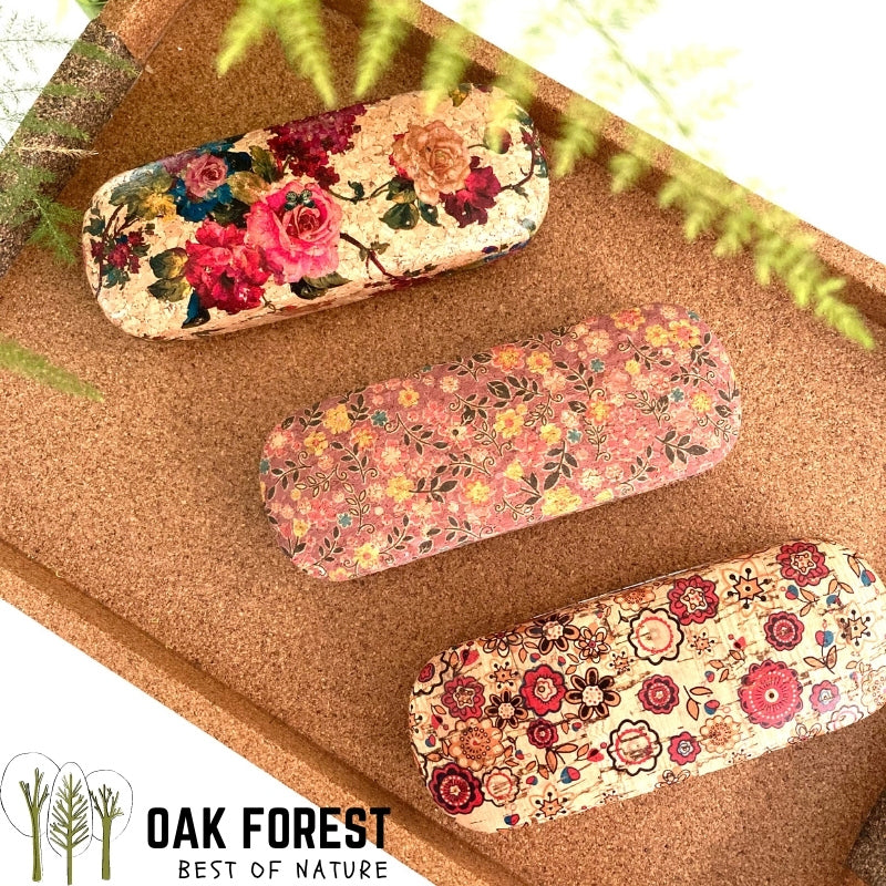 Etui à lunettes en liège artisanal Roses - Résistant & Ethique – Oak Forest