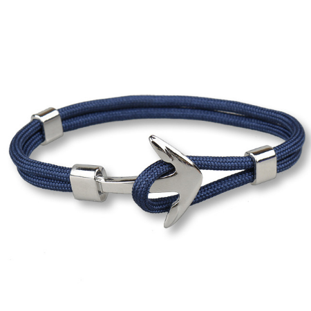 Chrome anchor bracelet - marine