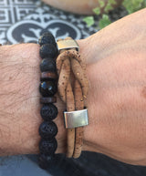 Handgemachtes Armband aus Naturkork mit Knoten